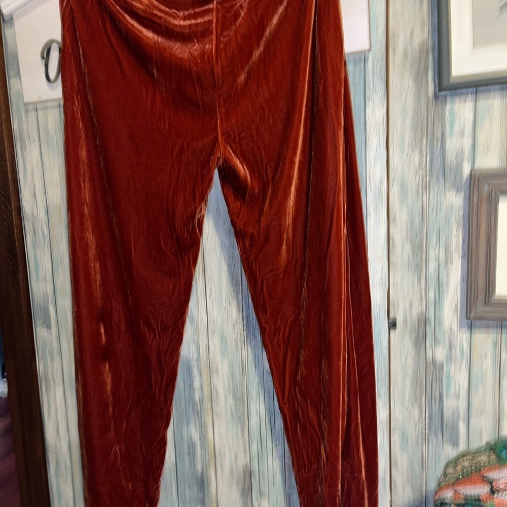 SALE!!!🔥 Entro L Velvet Burnt Orange Trousers - Picture 3 of 6